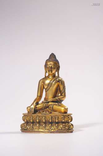 chinese gilt bronze sakyamuni statue