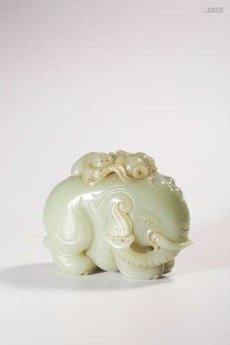 chinese hetain jade elephant ornament