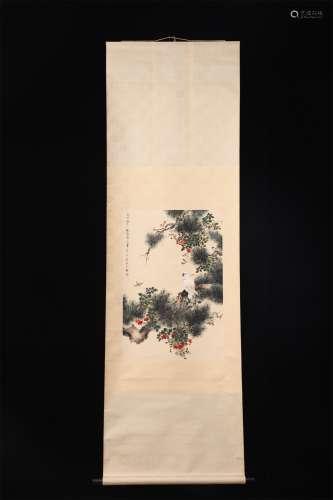 A CHINESE PAINTING FLOWER AND BIRD