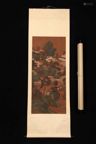 QIU YING SILK PAINTING LANDSCAPE