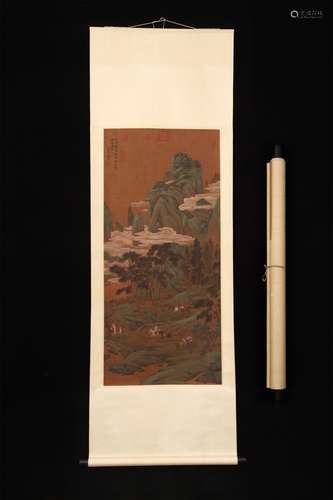 TANG YIN SILK PAINTING LANDSCAPE