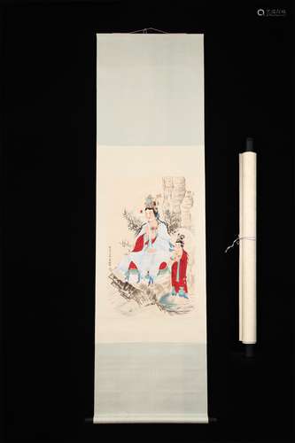 A CHINESE PAINTING ZHANG DAQIAN BUDDHA STATUE