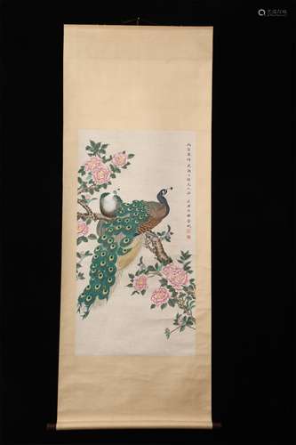 A CHINESE PAINTING PEACOCK