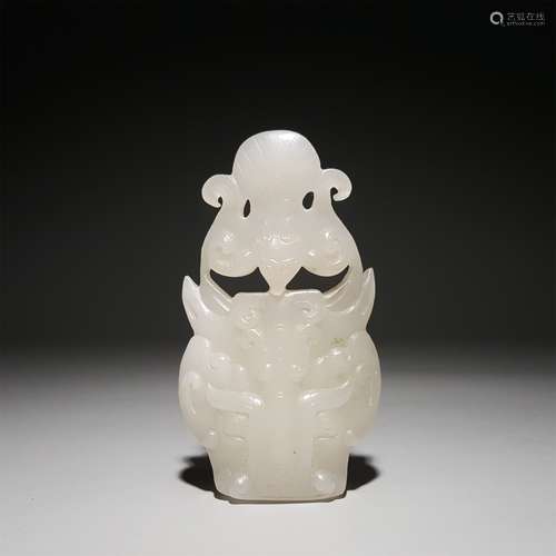 A HETIAN JADE BEAST FACE