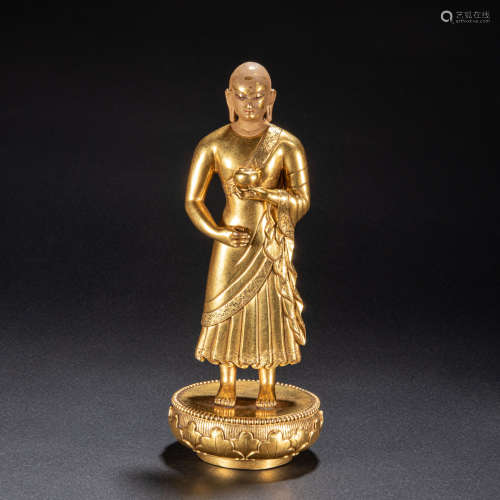 CHINESE GILT BRONZE BUDDHA STATUE, MING DYNASTY