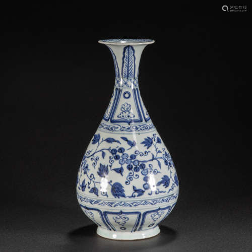 CHINESE BLUE AND WHITE SPRING POT, YUAN DYNASTY