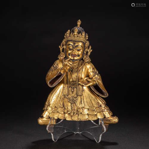 CHINESE GILT BRONZE BUDDHA STATUE, MING DYNASTY