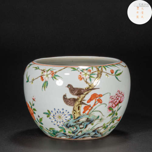 CHINESE FAMILLE ROSE POT, XIANFENG PERIOD, QING DYNASTY