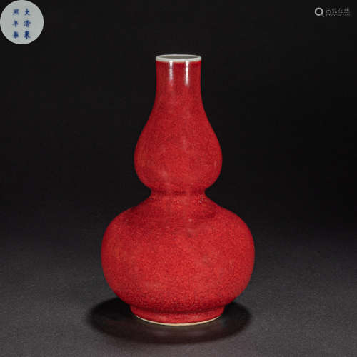 CHINESE RED-GLAZED GOURD BOTTLE, KANGXI PERIOD, QING DYNASTY
