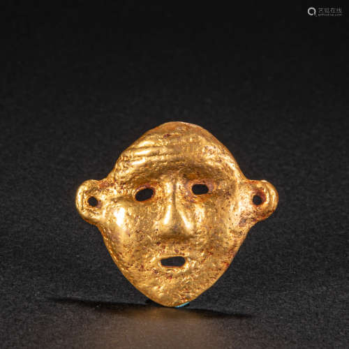 CHINESE GILT BRONZE FACE, LIAO AND JIN PERIOD