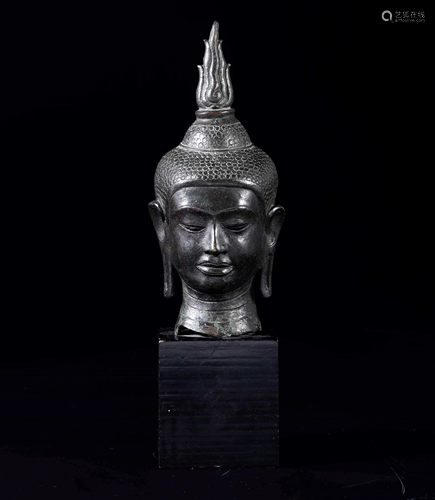 A bronze Buddha head, Thailand, Ayutthaya, 1600s, A