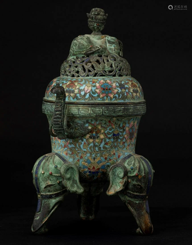 A bronze censer, China, Qing Dynasty, 1800s, A bronze