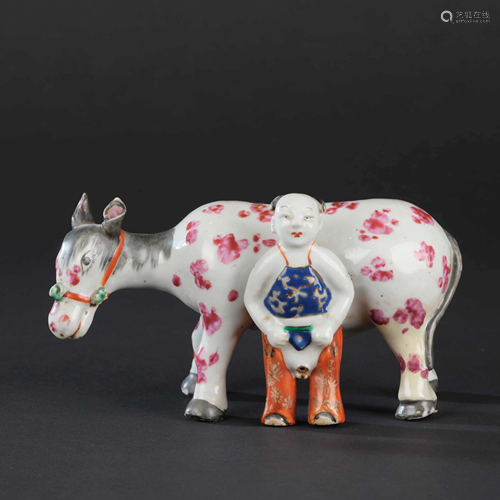 A porcelain O'Boy, China, Qing Dynasty, 1800s, A