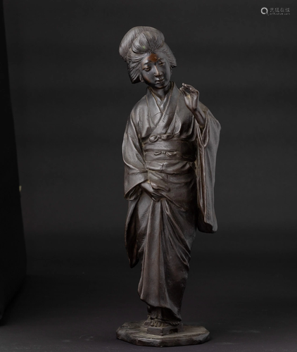 A bronze Geisha, Japan, 1900s, A bronze Geisha, Japan,