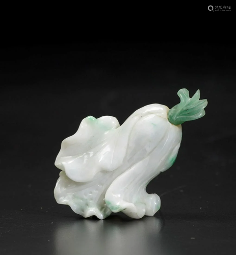 A jadeite flower, China, Qing Dynasty, 1800s, A jadeite