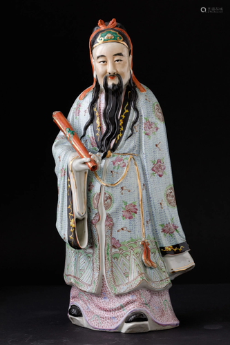 A porcelain wiseman, China, Qing Dynasty, 1800s, A