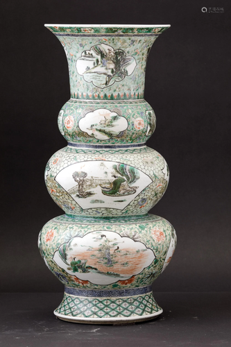 A Famille Vert vase, China, Qing Dynasty, A Famille