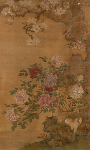 A painting on silk, China, Qing Dynasty, 1800s, A