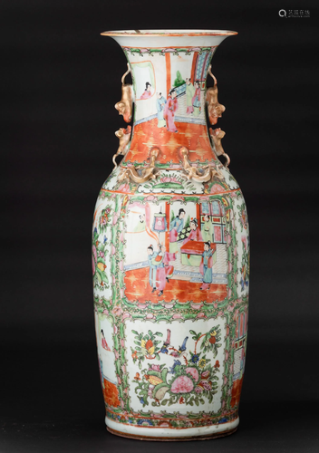 A Famille Rose vase, China, Qing Dynasty, A Famille