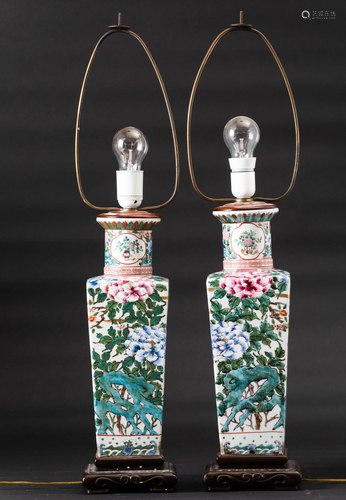 Two porcelain vases, China, Qing Dynasty, 1800s, Two