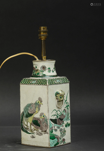 A Famille Vert vase, China, Qing Dynasty, 1800s, A