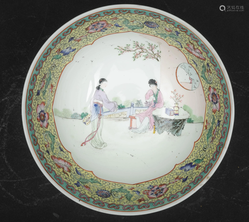 A porcelain bowl, China, Qing Dynasty, 1800s, A