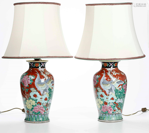 Two porcelain vases, China, Qing Dynasty, 1800s, Two