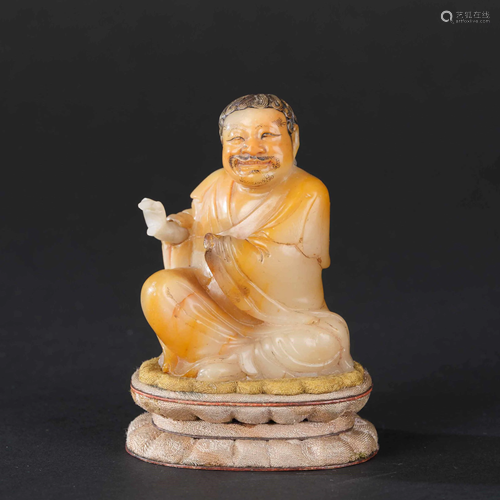 A soapstone figure, China, Qing Dynasty, A soapstone