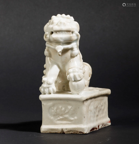 A porcelain Pho dog, China, Qing Dynasty, 1700s, A