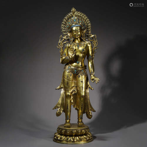 A Bronze Kwan-yin Bodhisattva Statue