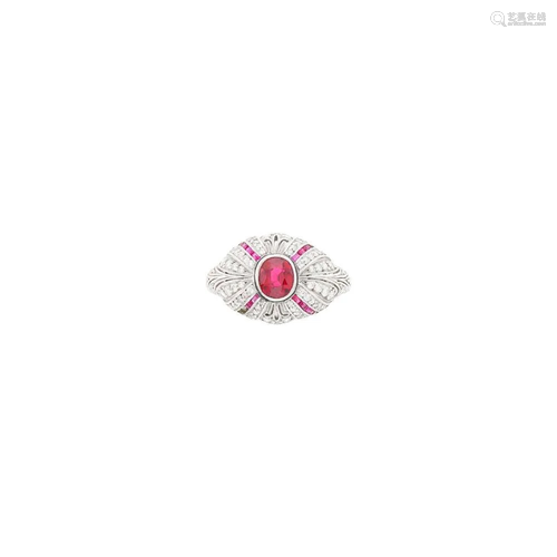 Tiffany & Co. Platinum, Ruby and Diamond Ring