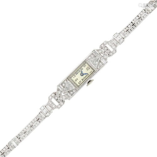 Platinum and Diamond Wristwatch