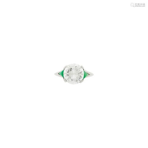 Platinum, Diamond and Jade Ring