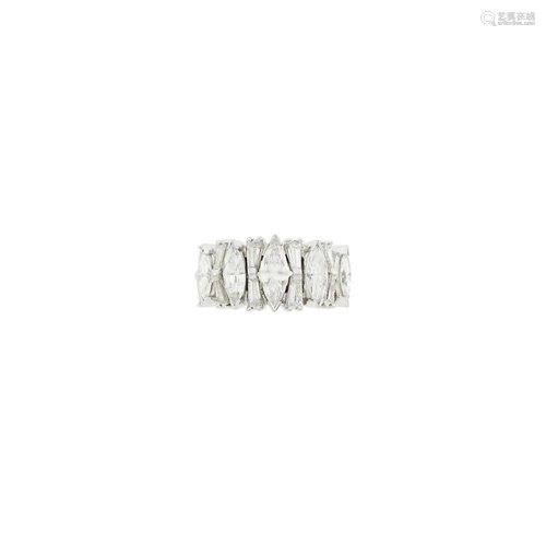 Platinum and Diamond Band Ring