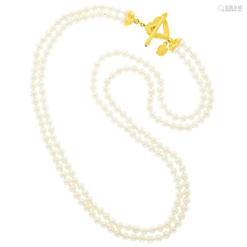 Denise Roberge Long Double Strand Cultured Pearl, High