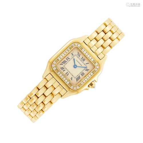 Cartier Gold and Diamond 'Panthère' Wristwatch