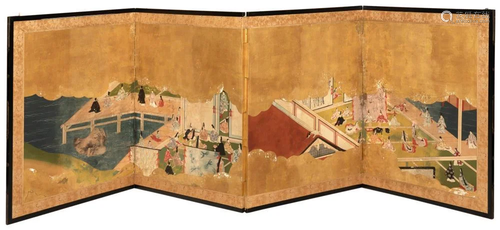 A Japanese Tosa-School Byobu Screen