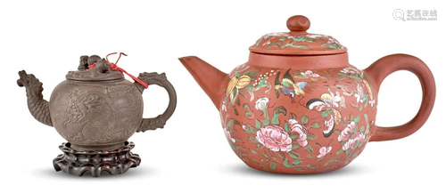 Two Chinese Yixing Pottery Teapots