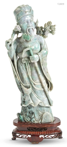 A Large Chinese Jadeite Carving