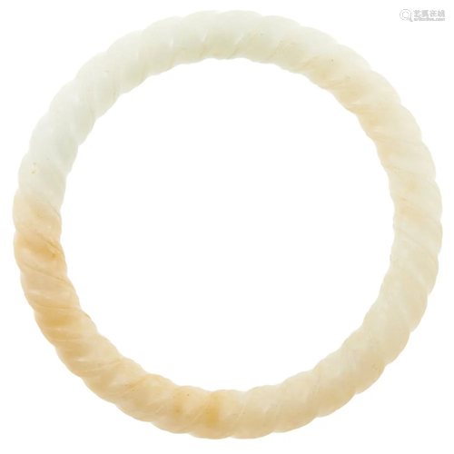 A Chinese White Jade Bangle