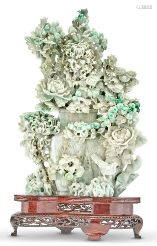 A Large Chinese Jadeite Carving