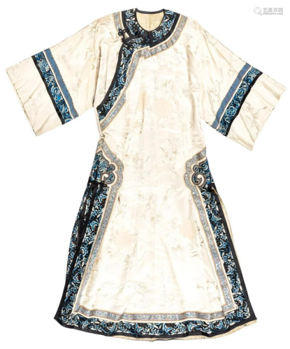 A Chinese Embroidered Silk Robe