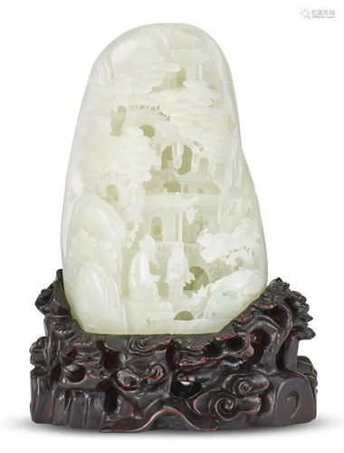 A Chinese White Jade Boulder