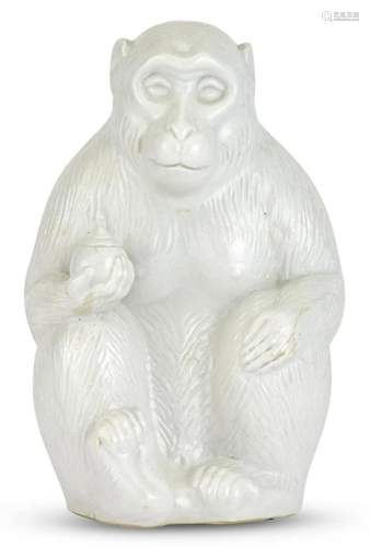 A Japanese Hirado Porcelain Figure of a Monkey