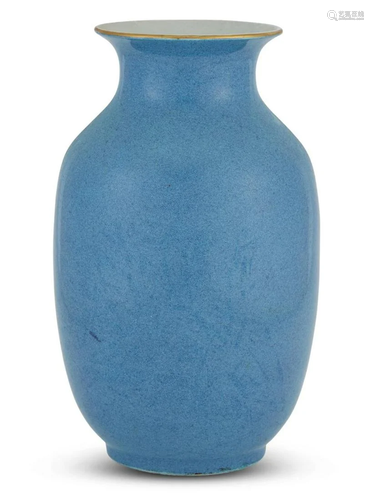 A Chinese Robin's Egg Glazed Porcelain Vase