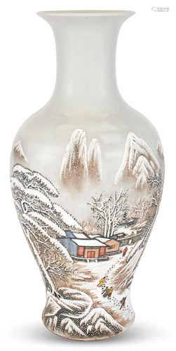 A Chinese Enameled Porcelain Vase after He Xuren