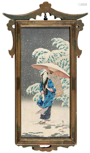 A Japanese Print by Takahashi Shotei