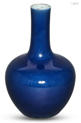 A Chinese Blue Monochrome Porcelain Vase