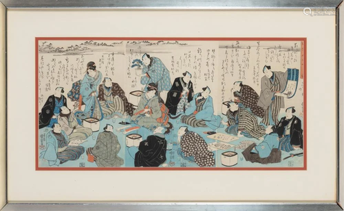 A Japanese Ukiyo-e Triptych