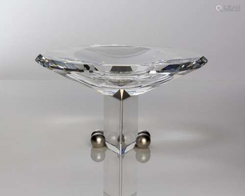 A Swarovski Crystal "Euclid" pedestal dish, 6 3/4 ...